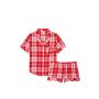 Піжама Flannel Short Pajama Set Pink-Red Big Plaid