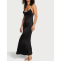 Сатинова сукня Satin Sparkle Draped Maxi Slip Black