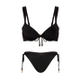 Купальник Eyelet Tie-Front Push-Up Bikini Top Bikini Bottom