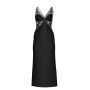 Нічна сорочка сатинова Satin Rose Lace Long Slip Dress Black