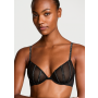 Комплект білизни Sheer Shine Low-Cut Demi Bra & Thong Panty Black VS