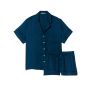 Піжама сатинова Satin Short Pajama Set Academy Blue Logo Jacquard