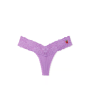 Трусики Wink Lace-Trim Thong Panty Glazed Violet with Cherry Embroidery