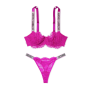 Комплект Wicked Unlined Shine Strap & Panty Fuchsia