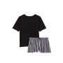 Піжама Short Knit Tee-jama Set Black Stripe