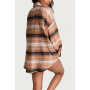 Нічна сорочка Modal-Cotton Button-Front Sleepshirt Toffee/Coconut White Bold Plaid VS