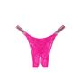 Трусики Bombshell Shine Strap Brazilian Crotchless Panty Pink