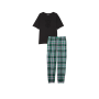 Піжама Flannel Jogger Tee-Jama Set Green Plaid