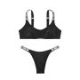 Комплект Shine Strap Scoop Bralette & Brazilian Panty Black