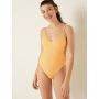 Суцільний купальник Strappy Side Ribbed Yellow M