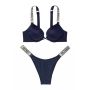 Комплект Shine Strap Double Push-Up Bra & Shine Brazilian Panty Panty Blue