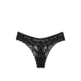 Трусики Tease Mesh Lace-Trim High-Leg Thong Panty Black