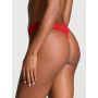 Трусики Tease Mesh Lace-Trim High-Leg Thong Panty Bright Vermillion Bows
