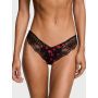 Трусики Rose Lace-Trim High-Leg Thong Panty Black Cherries