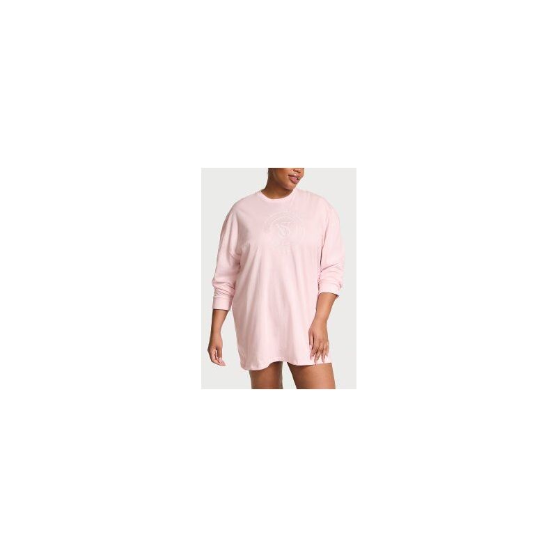 Нічна сорочка Cotton Long-Sleeve Pocket Sleep Tee Angel Pink VS
