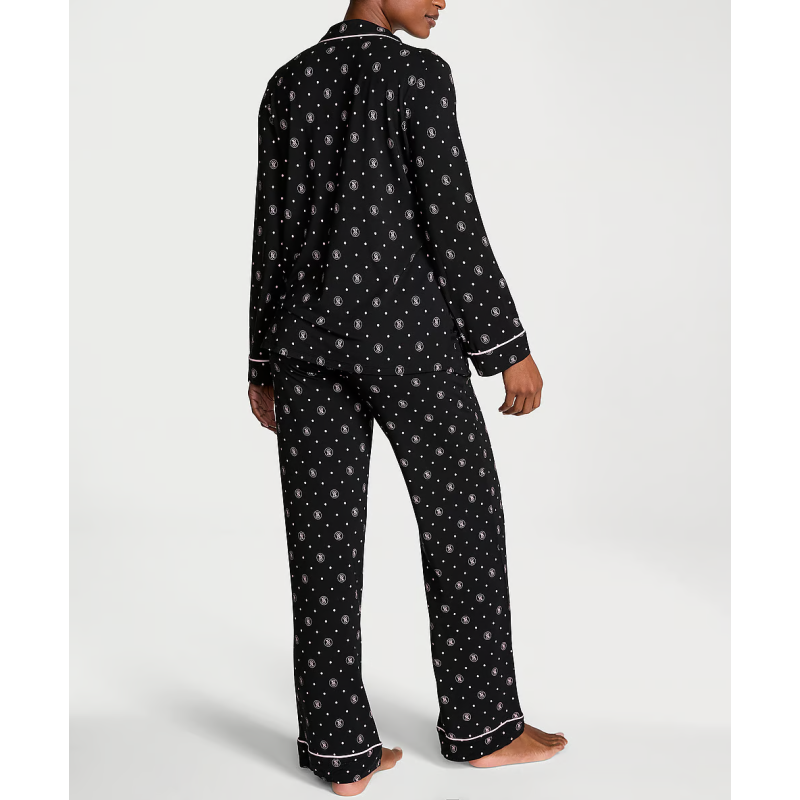 Піжама Modal Long Pajama Set Black Vs Lockup Dot