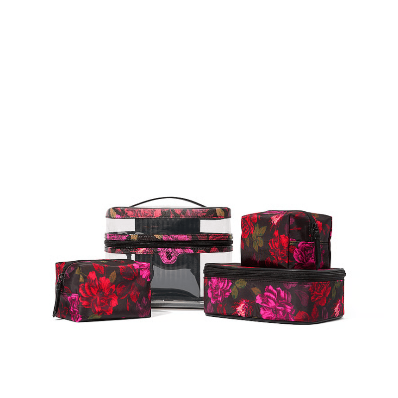 Набір косметичок  4-in-1 Train Case Black Floral VS