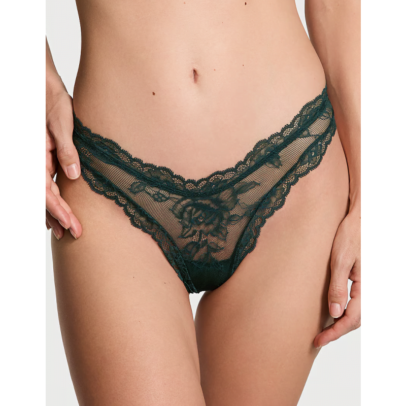 Трусики Very Sexy Rose Lace High-Leg Thong Panty Green VS