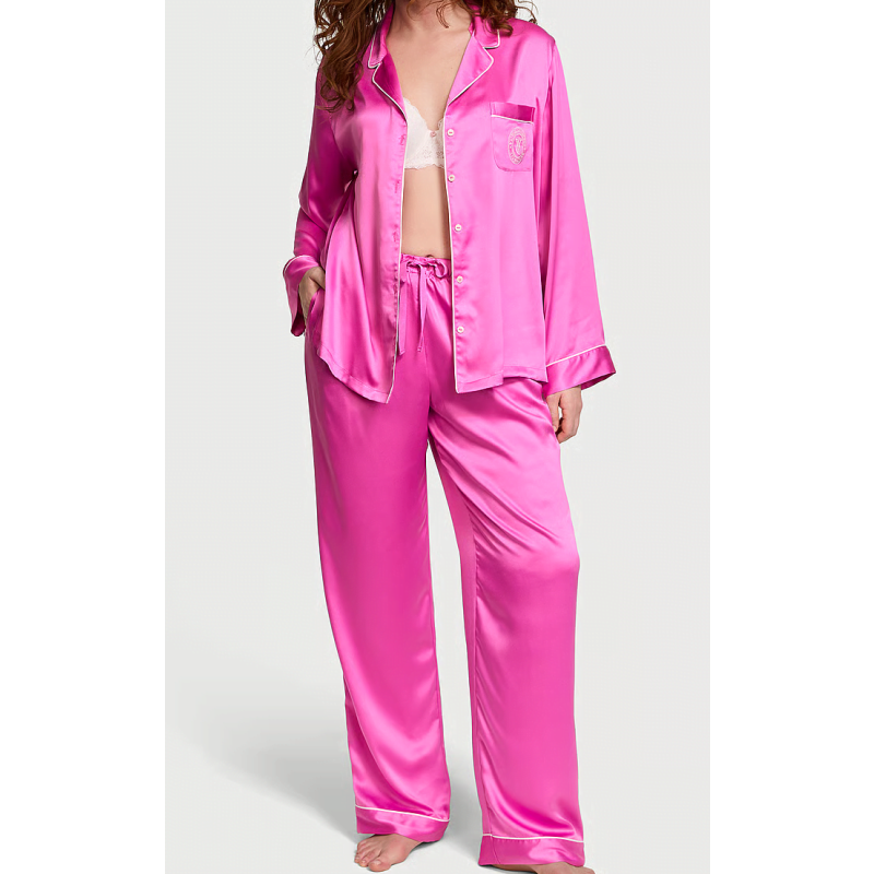 Піжама сатинова Satin Long Pajama Set New Peony VS