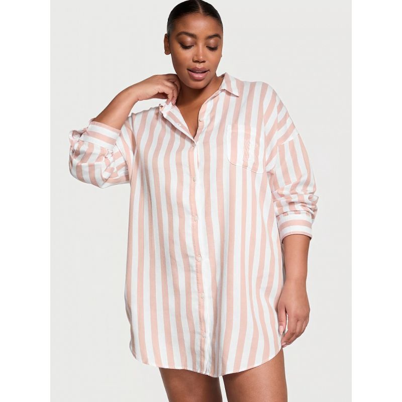 Нічна сорочка Modal-Cotton Sleepshirt Toasted Stripes