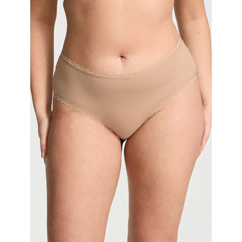 Жіночі трусики Cotton Lace-Waist Cheeky Panty Praline