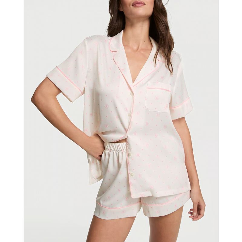 Піжама сатинова Glazed Satin Short Pajama Set Print