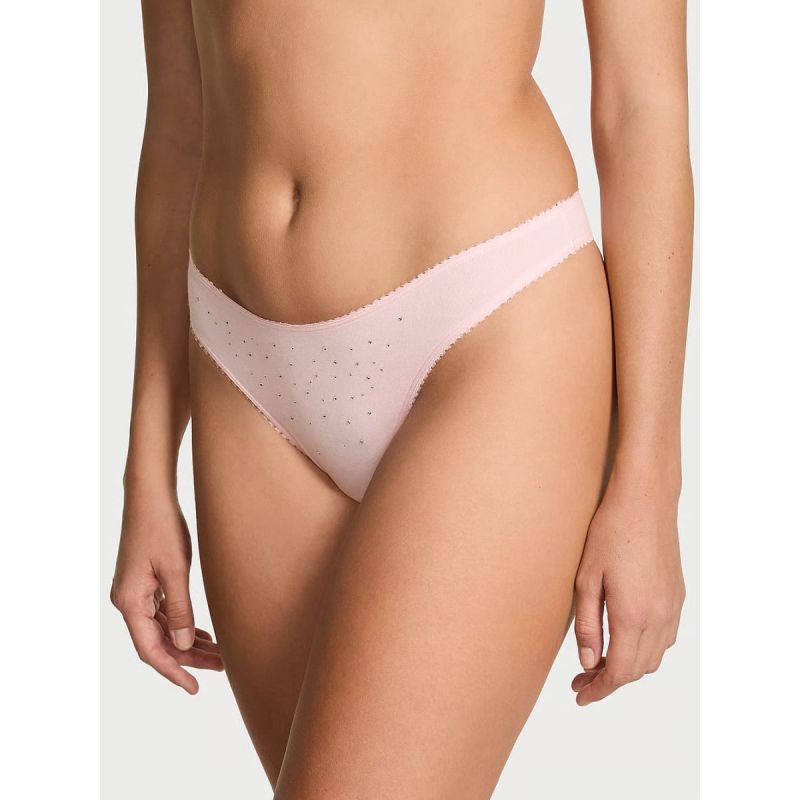 Трусики Stretch Cotton Scatter Shine High-Leg Scoop Thong Panty Pink
