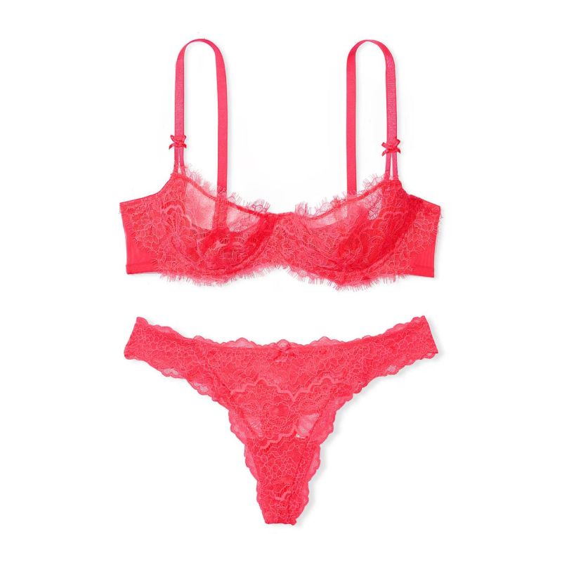 Комплект Wicked Unlined Lace Bra Hottie Pink