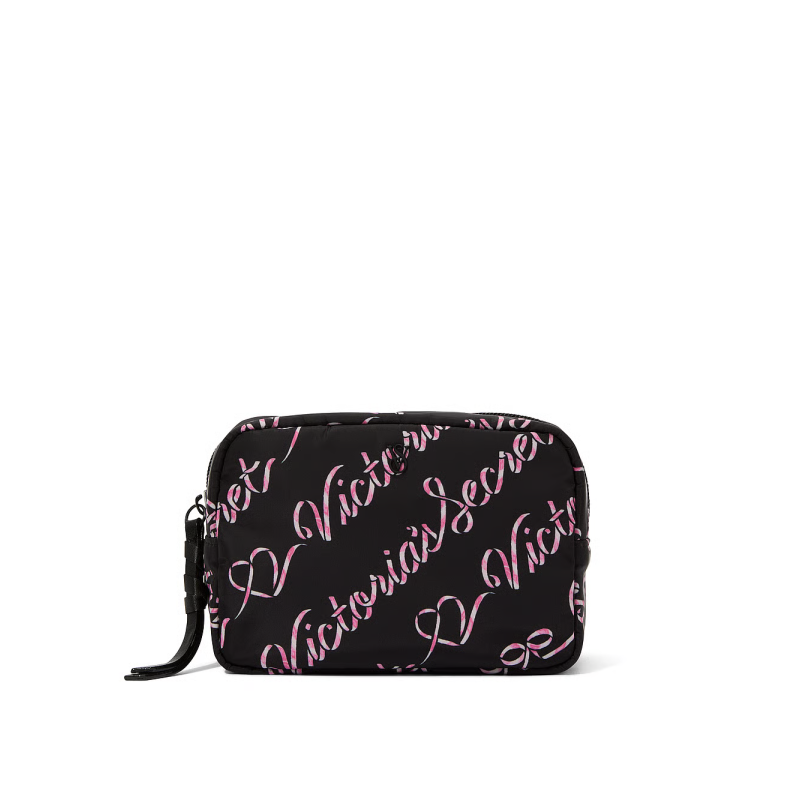 Косметичка Travel Makeup Bag Black Candycane Script