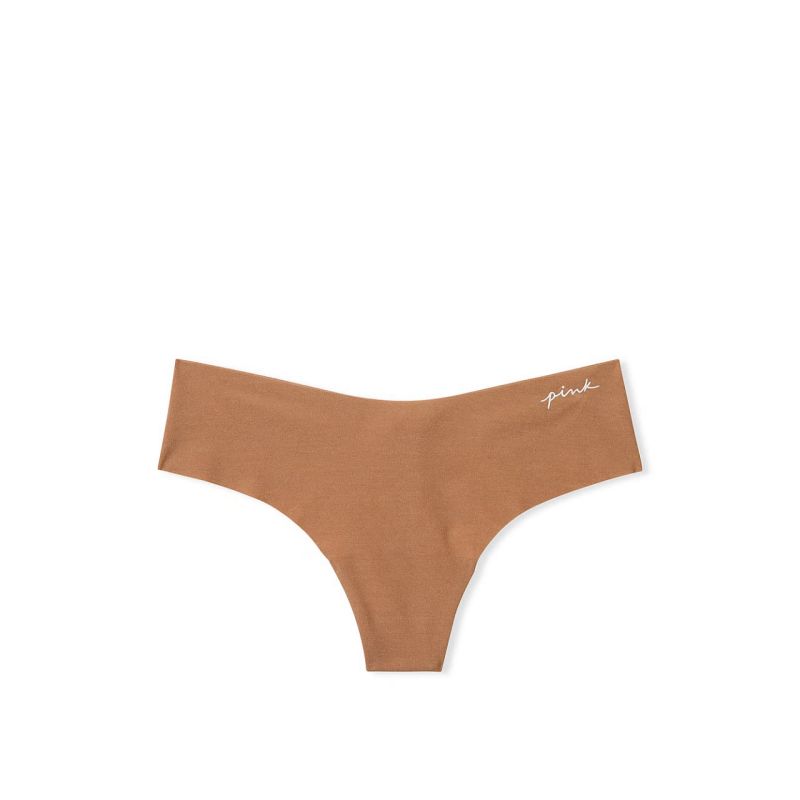 Трусики PINK No-Show Thong Panty Toffee N