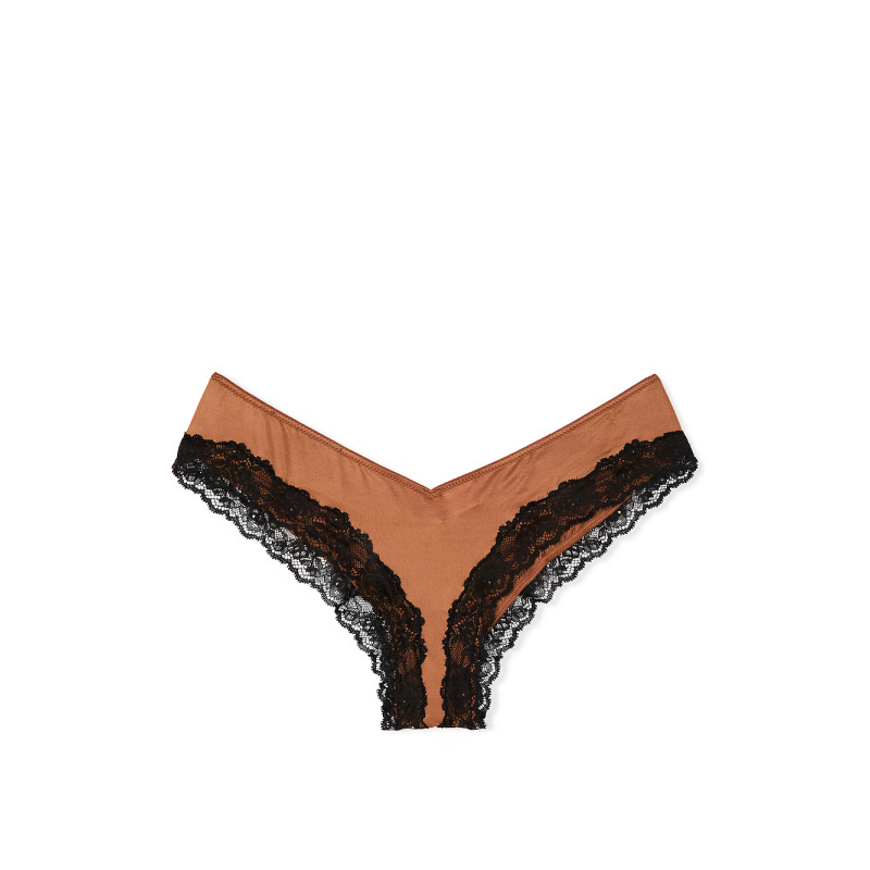Жіночі трусики Lace-Trim High-Leg Cheeky Panty Caramel