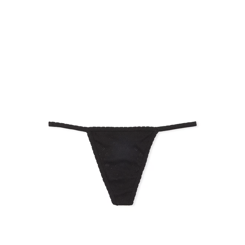 Трусики Cotton V-String Panty Pure Black
