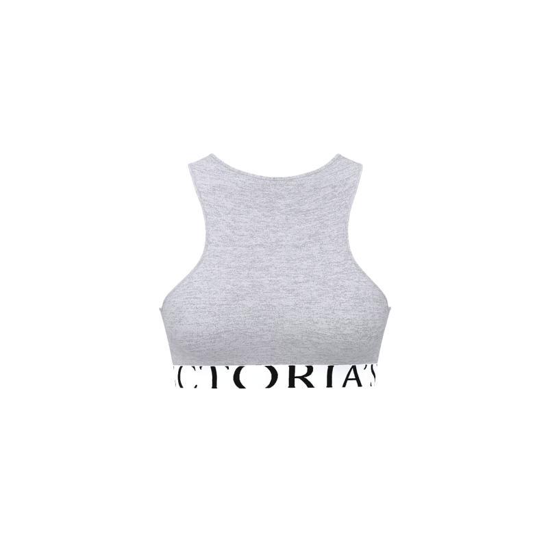 Бюстгальтер бралет Cotton Exploded Logo Unlined High-Neck Bralette Grey