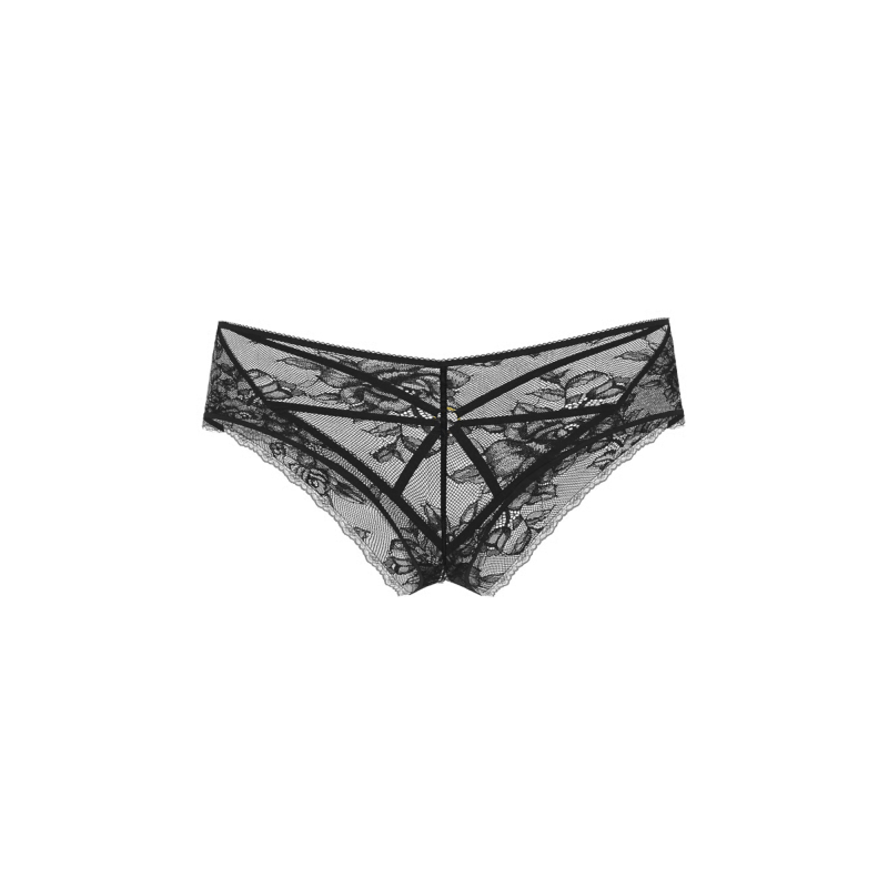 Трусики Very Sexy Lace Strappy Hardware Open-Gusset Cheeky Panty Black