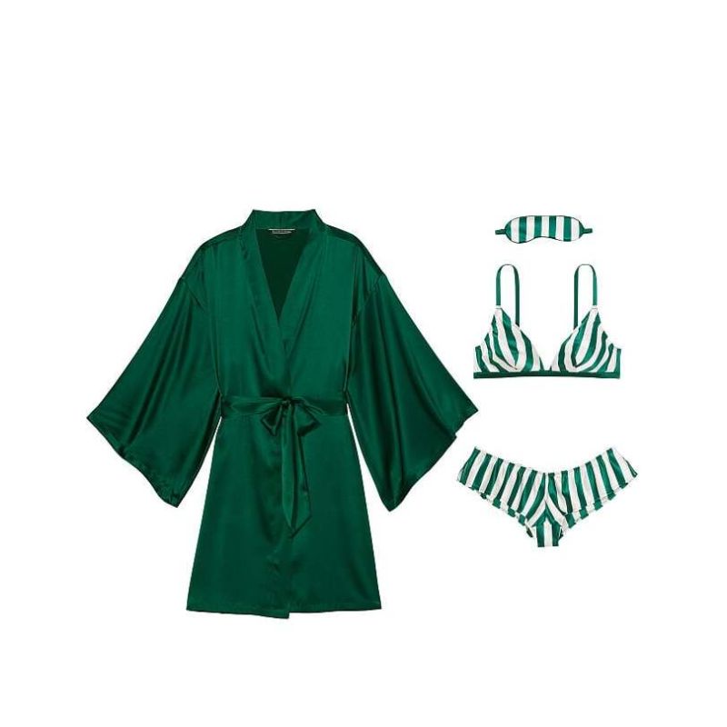 Комплект для сну 4-Piece Silk Gift Set Lush Cabana Stripe