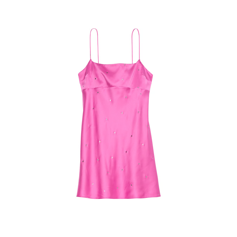 Нічна сорочка сатинова Glazed Satin Dew Drop Heart Slip Dress Peony