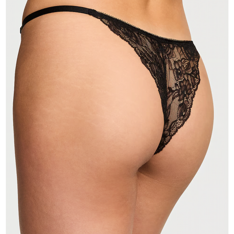 Трусики Very Sexy Rose Lace Adjustable Brazilian Panty Black