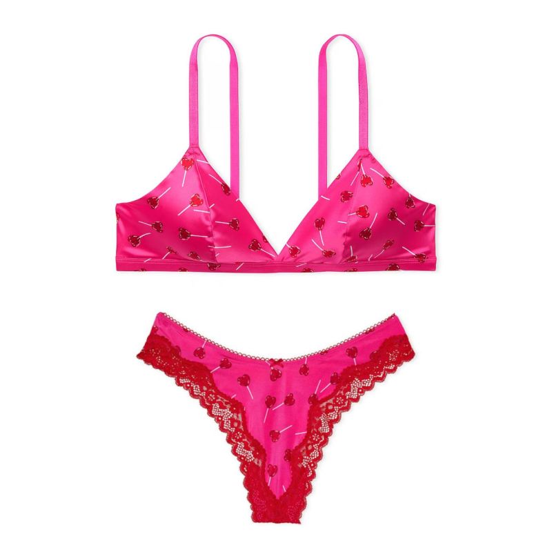 Комплект Tease Wireless Triangle Bralette & Thong Panty Lollilops