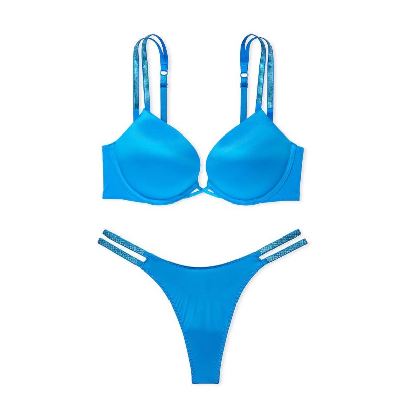 Комплект Very Sexy Bombshell Double Shine Strap Push-Up Bra Shoking Blue