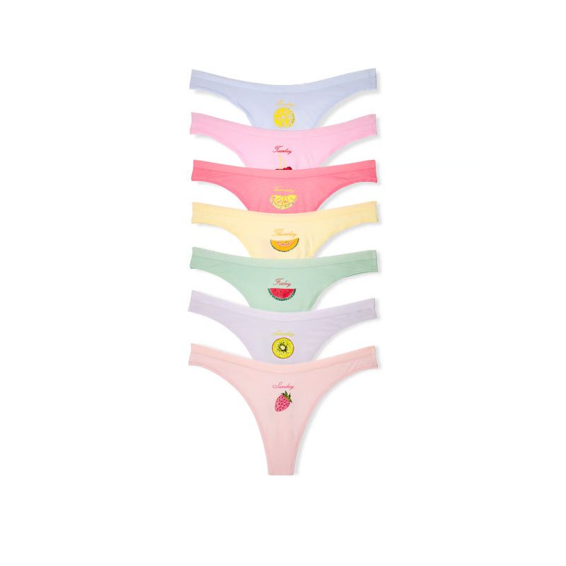 Набір трусиків 7-Pack Cotton Scoop Thong Panties Days Of Week