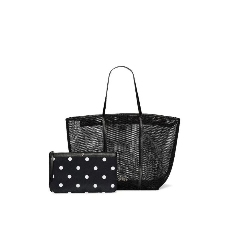 Сумка Mesh Tote & Pouch Set Black Dot