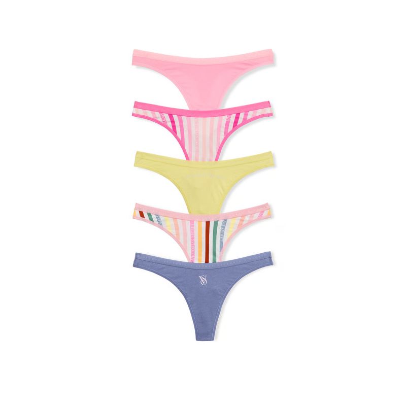 Набір трусиків 5-Pack Stretch Cotton Thong Panties Mix