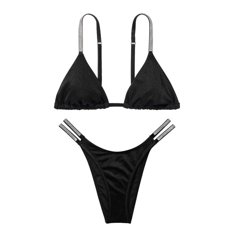 Купальник Shine Strap Triangle Bikini Top Black