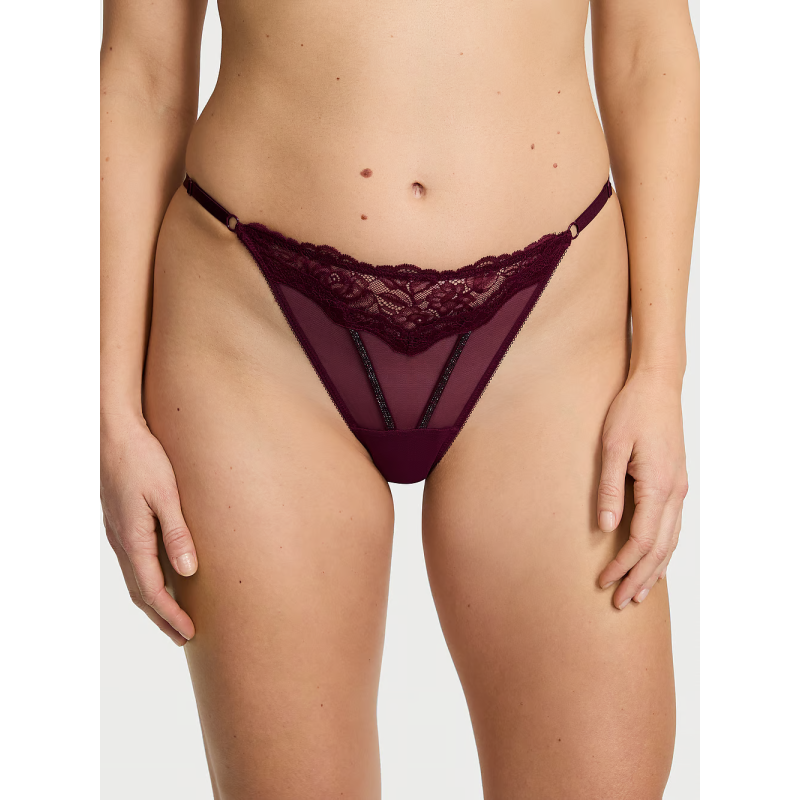 Трусики Sheer Shine Rose Adjustable String Thong Panty Kir