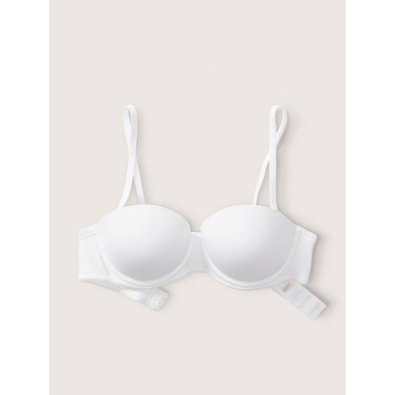 Бюстгальтер PINK Wear Everywhere Strapless Push-Up Bra White