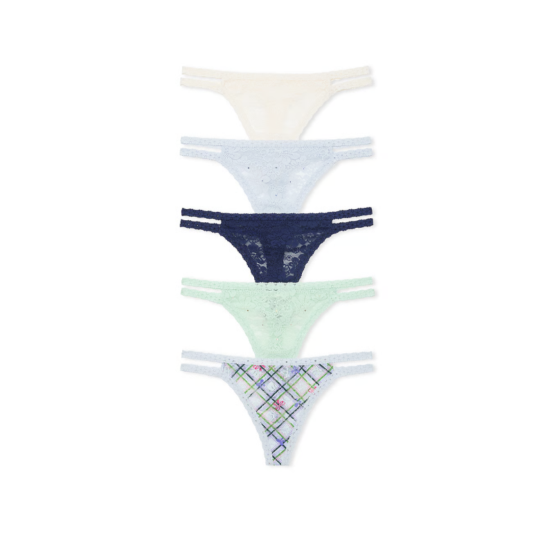 Набір трусиків 5-Pack Lace Wink Strappy Thong Panties Multi
