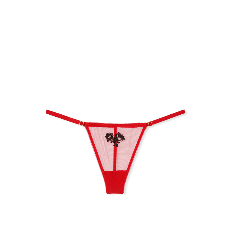 Трусики Very Sexy Flirty Mesh V-String Panty Vermillion Rose