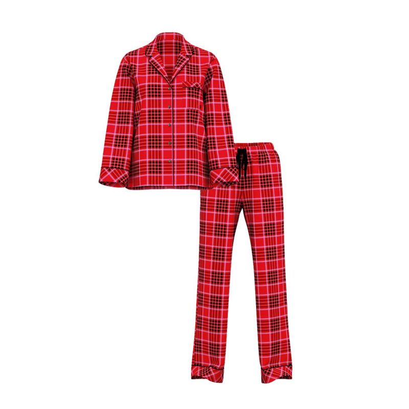 Піжама Flannel Long Pajama Set Lipstick Lovely Plaid