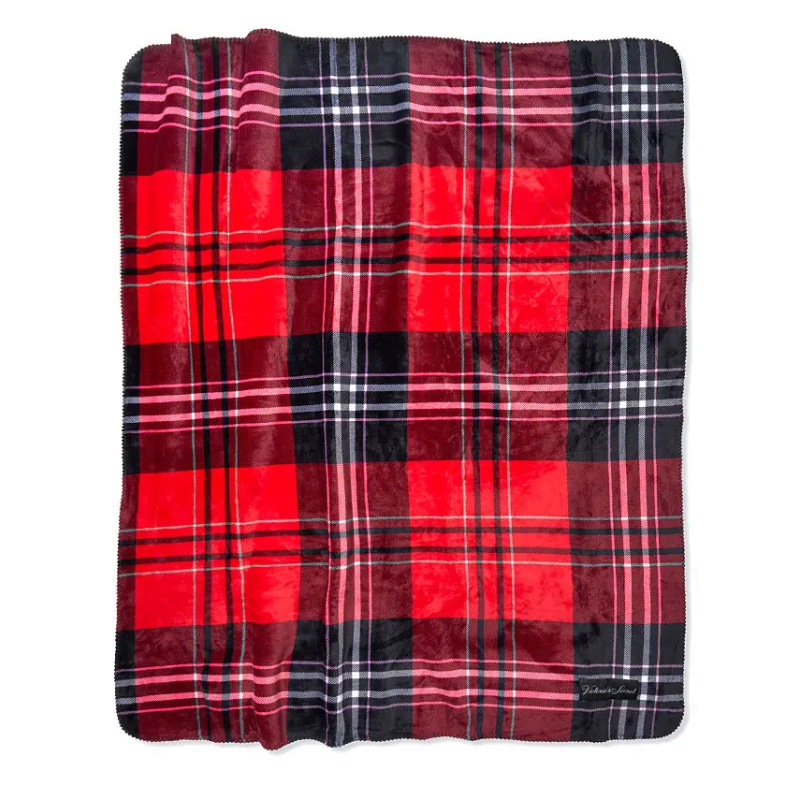 Плед  Sherpa Red Plaid Cozy Plush Blanket VS