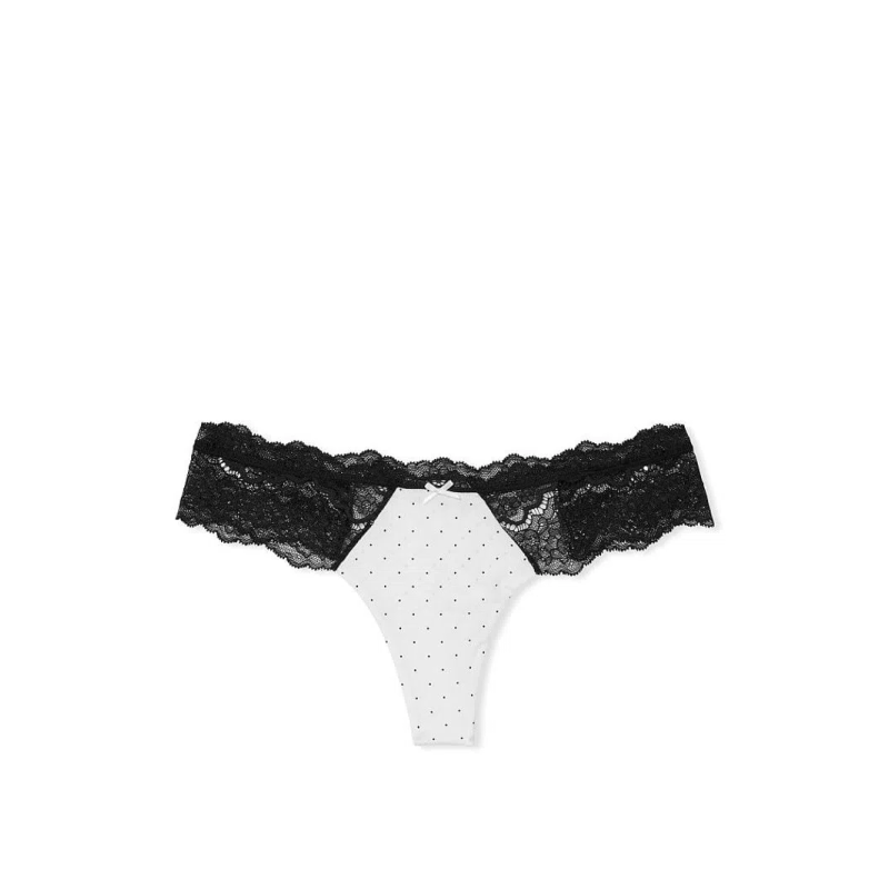 Трусики Dream Angels Lace Thong Black Dot